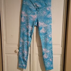 Juicy Couture Blue & Pink Cloud-Print Girls' Leggings